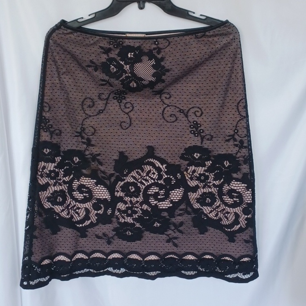 HeartSoul Black & Lilac Skirt with Lace, 15” flat (unstretched) waist, 24” L